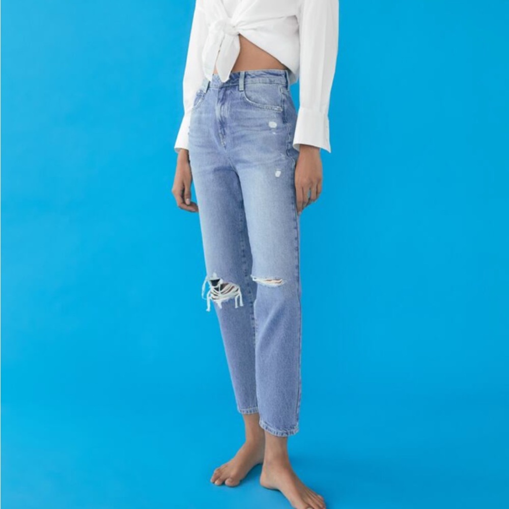 Zara High Rise Mom Jeans Size 0